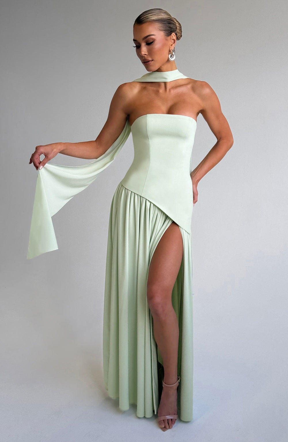 Sculpted Strapless Flow Maxi Dress