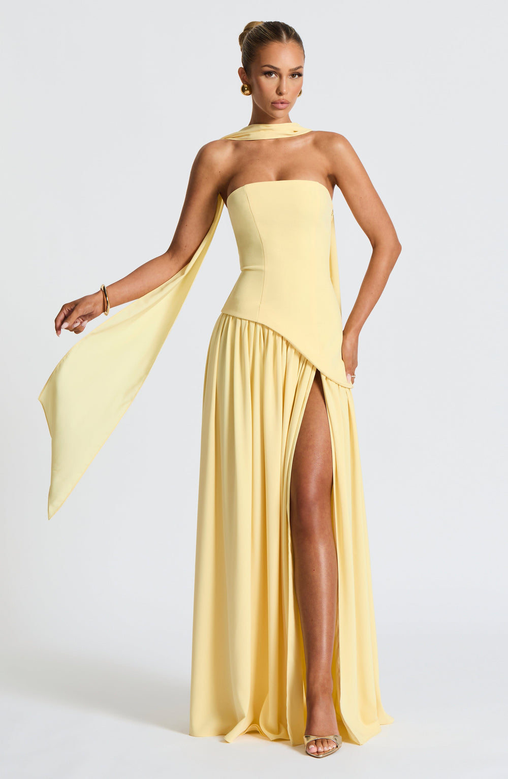 Sculpted Strapless Flow Maxi Dress