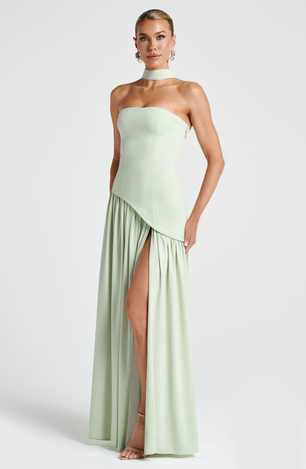 Sculpted Strapless Flow Maxi Dress