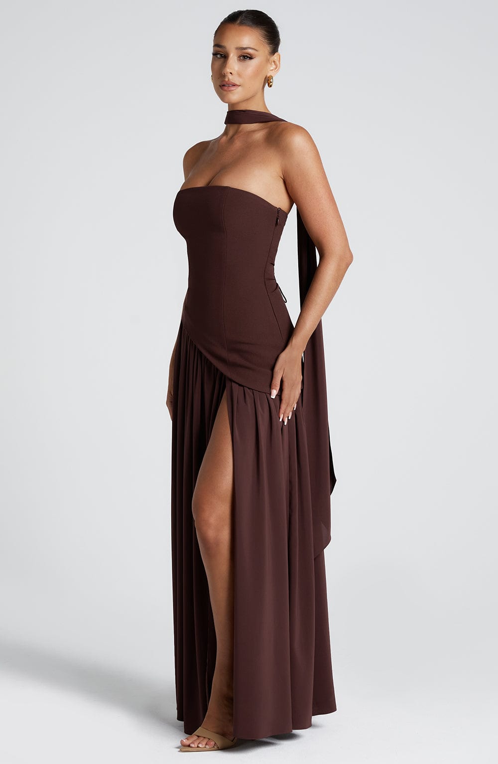 Sculpted Strapless Flow Maxi Dress