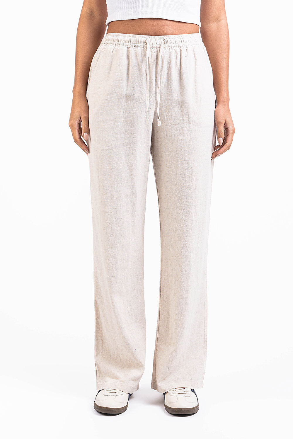 Pantalones de lino - Beige