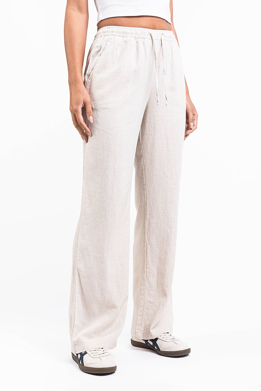Pantalones de lino - Beige