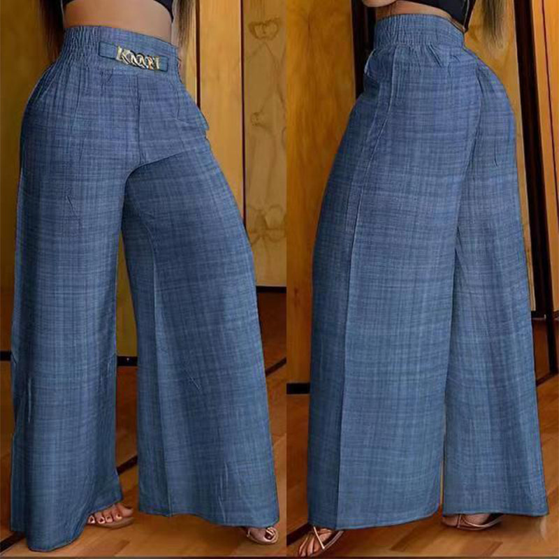 Pantalones de cintura alta con detalle en el cinturón